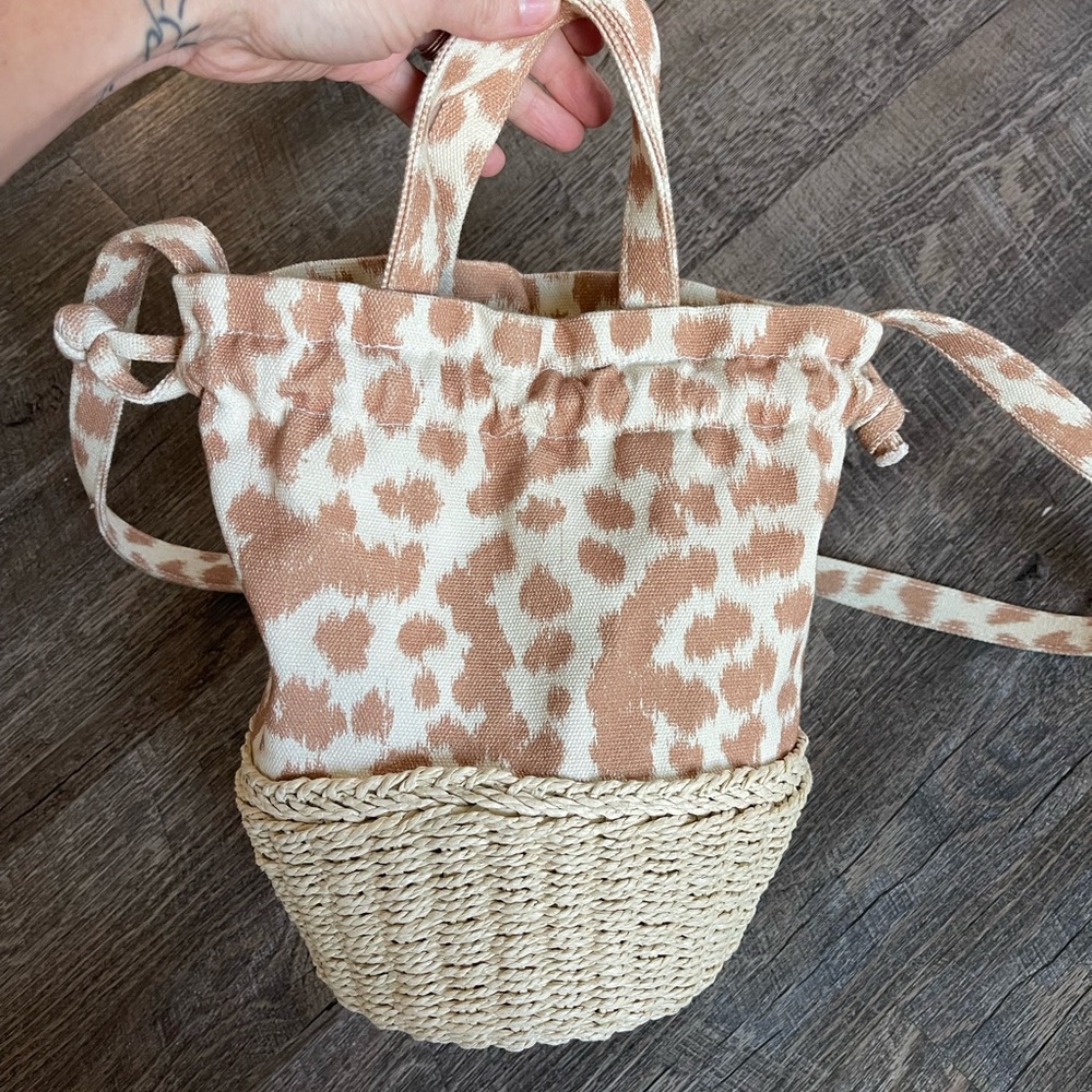 NWOT Aerie straw bottom bucket bag - Picture 6 of 11